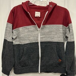 Doublju Women's Color-Block Thin Zip-Up Hoodie Jacket Hooded, Plus Size 2XL